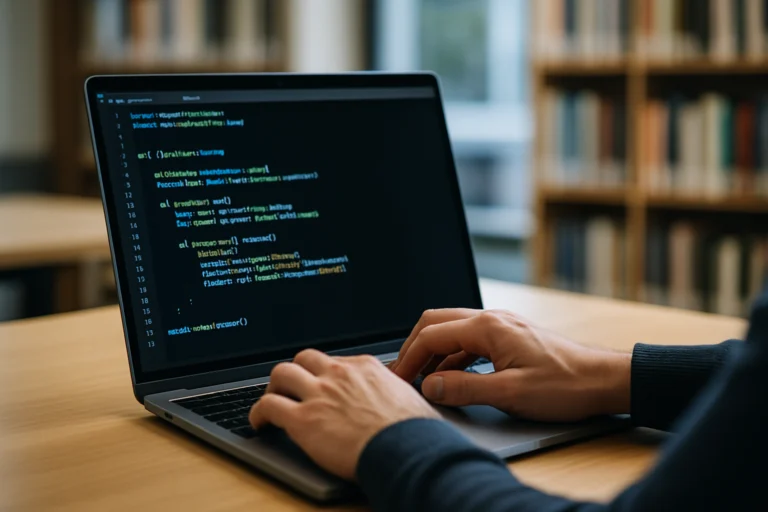 laptop con intelligenza artificiale per blog automatico